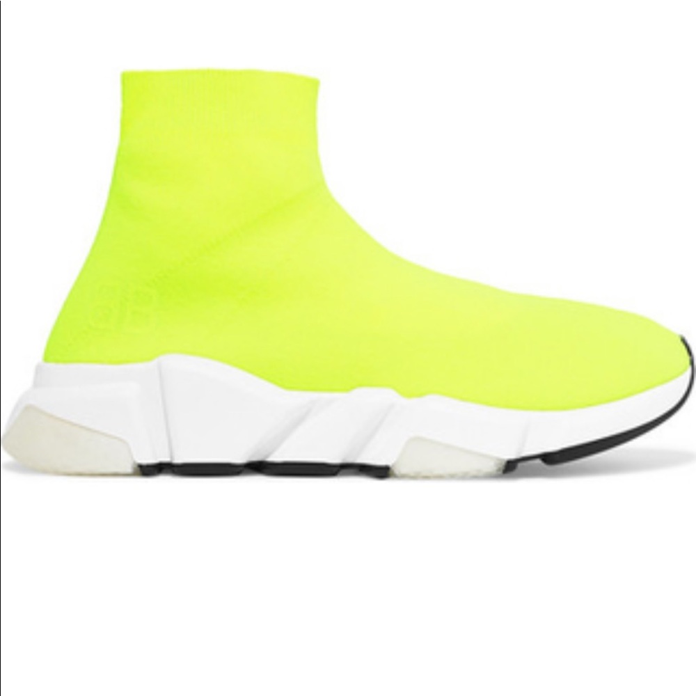Limited Edition neon yellow balenciaga sock runner